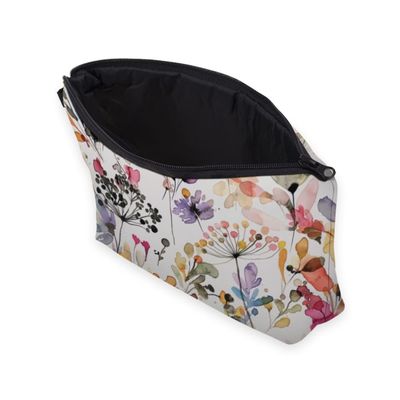 De zachte de Reiszakken van de Make-upzak voor Toiletries maken Wilde Grassenbloemen waterdicht