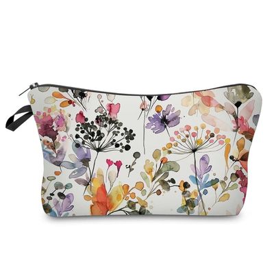 De zachte de Reiszakken van de Make-upzak voor Toiletries maken Wilde Grassenbloemen waterdicht