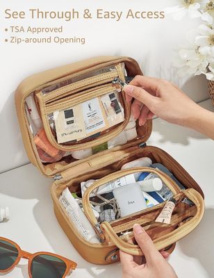 Lichtgewicht maak Toiletry van de 2 Laagreis Zak van de Zak de Duidelijke Make-up met Ritssluiting waterdicht
