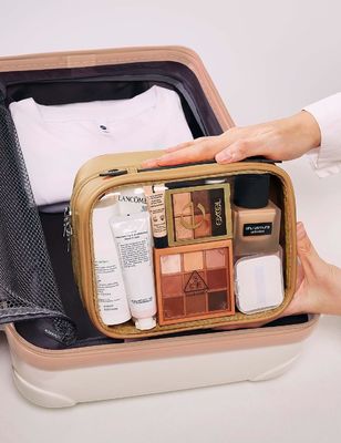 Lichtgewicht maak Toiletry van de 2 Laagreis Zak van de Zak de Duidelijke Make-up met Ritssluiting waterdicht