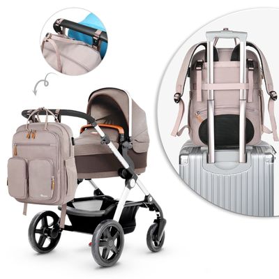 Stijlvolle mama tas met UBS mond waterdicht stof Comfort schouderband binnenste zak baby fles isolatielaag