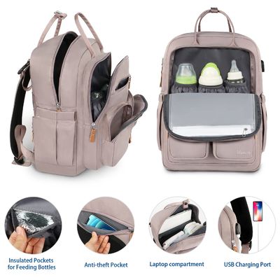 Stijlvolle mama tas met UBS mond waterdicht stof Comfort schouderband binnenste zak baby fles isolatielaag