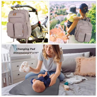 Stijlvolle mama tas met UBS mond waterdicht stof Comfort schouderband binnenste zak baby fles isolatielaag