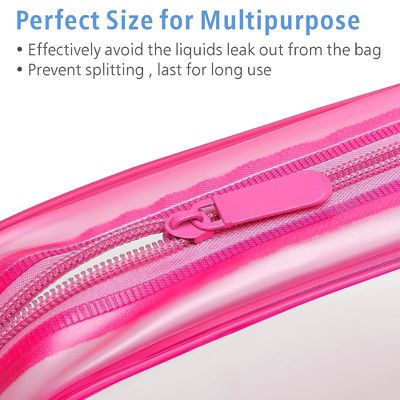 Waterdichte Roze Duurzame Zachte Kosmetische Toiletry Zakken met Ritssluiting