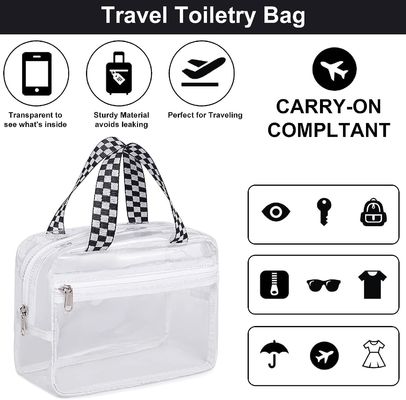 De duidelijke Toiletry van de Make-upreis Beurs van de de Ritssluitingszak van Tote Bags Large Cosmetic Organizer