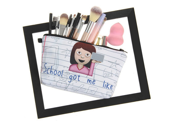 De douane Gedrukte van de de Zakorganisator van Zippered Kosmetische Zak van Makeup Brush Travel voor Meisjes