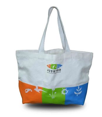 Witte en Blauwe het Winkelen van Canvastote bags grocery reusable canvas Zakken